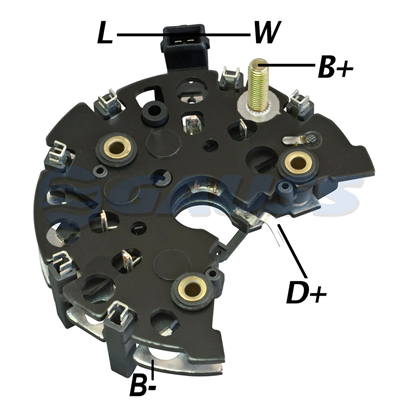 RECTIFICADOR AUDI SKODA OCTAVIA VW VOLKSWAGEN GOLF VOLKSWAGEN GOL 120AMP 6X50A AVALANCHE (ZENER) TRIDIODO Y CAPACITOR (GA223) TIPO BOSCH