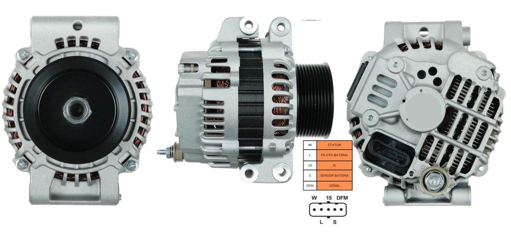 ALTERNADOR SCANIA 480 DX420 520 24V 100AMP P:9PK TIPO MITSUBISHI 20290